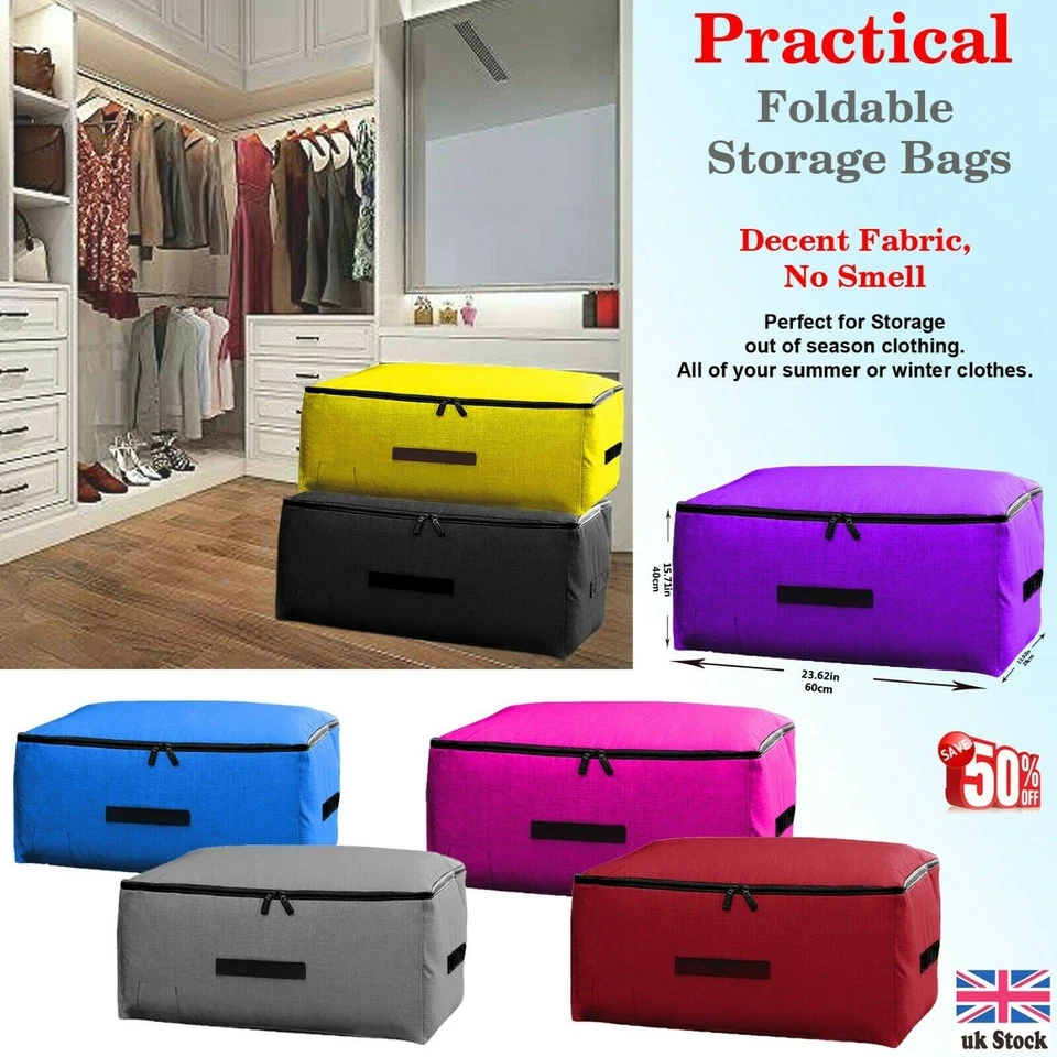 Waterproof Large Storage Bag Bags Oxford Box Clothes Quilt Duvet Laundry Zipped - Image 1 of 1