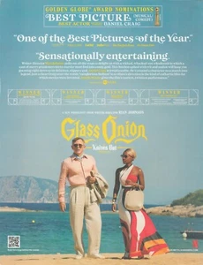 2022 THE GLASS ONION print ad Golden Globe nominee Knives out Daniel Craig - Picture 1 of 1
