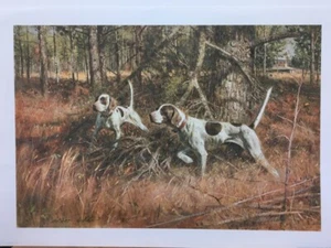 Robert Abbett New Fields Pointer cani da caccia Lt Ed stampa artistica firmata Lodge Cabin - Foto 1 di 1