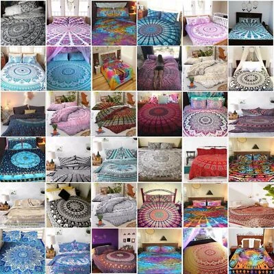 Indian Mandala Duvet Cover Boho Queen Quilt Comforter Cover Bohemian Bedding Set - Image 1 of 3