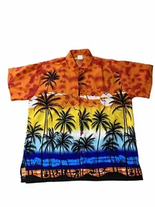 HAPPYBAY Hawaiian Shirt Men's Large Lightweight Silkey Polyester FREE SHIPPING - Picture 1 of 5