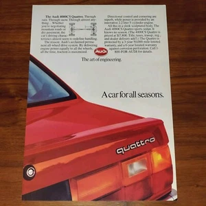 AUDI 4000CS QUATTRO PRINT AD MAGAZINE ADVERTISEMENT CAR FOR ALL SEASONS SEDAN - Picture 1 of 4