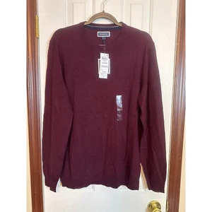 Club Room Merino Wool Blend Sweater Red Plum Crew Neck Pullover Large - Picture 1 of 4