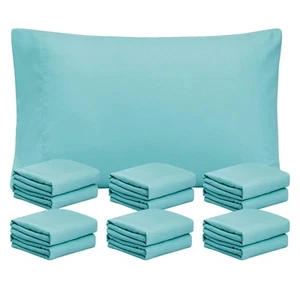 Spa Blue Pillowcases Queen Size 12 Pack - Bulk Pillowcase Set - Envelope Clos... - Picture 1 of 7