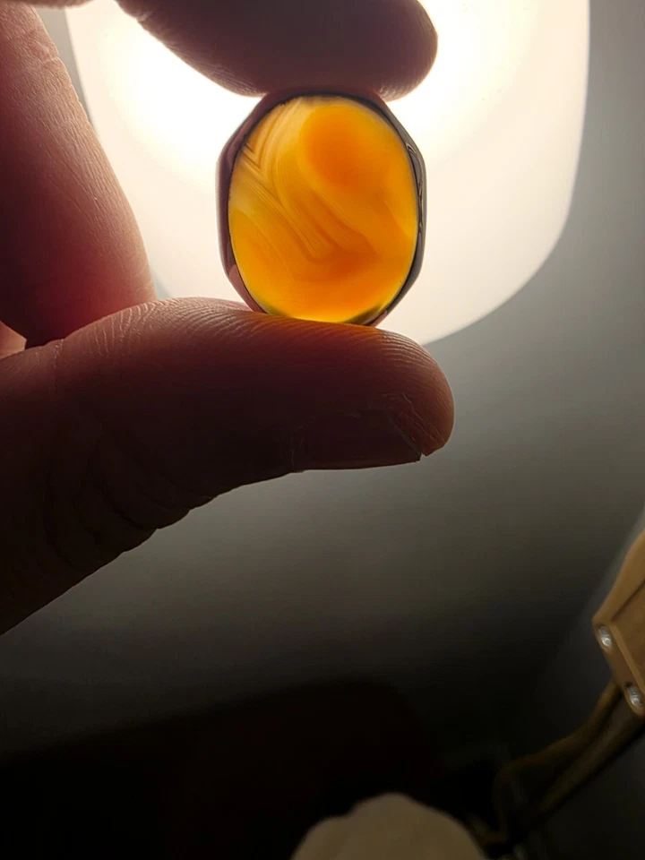 Elegant Handmade Yemeni Aqeeq Ring Red Natural Agate Stone Jewelry - Image 1 of 4