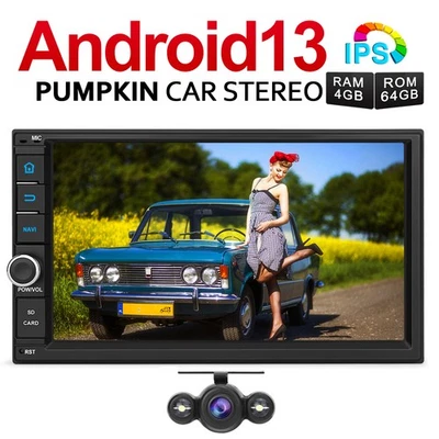 Pumpkin 7" Autoradio Android 13 GPS Navi 2 DIN Bluetooth DAB USB 4GB 64GB+Kamera - Bild 1 von 4