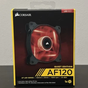 Corsair AF120 Quiet Edition 120mm Lüfter LED rot NEU werkseitig versiegelt - Bild 1 von 2