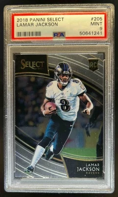 2018 Select Lamar Jackson RC Rookie Field #205 Ravens PSA 9 - Image 1 of 2