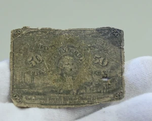 Authentic 50c Fractional Currency Low Grade (Rag) Pin Holes - Picture 1 of 2