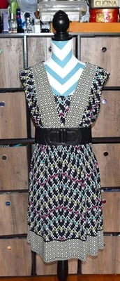 Style & Co Petite Multicolored Sleeveless Dress Faux Belt Women's Size PM - Image 1 of 4