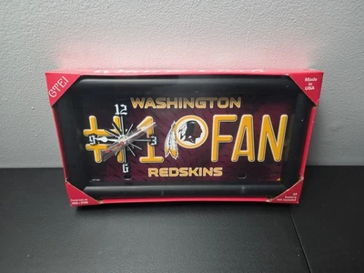 Washington Redskins Placa de Licença #1 Fã Novidade NFL Relógio de Quartzo Personalizado NOVO!! - Imagem 1 de 4