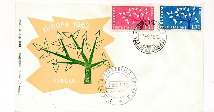 D90022 Europa CEPT 1962 Tree FDC Italy - Image 1 of 1