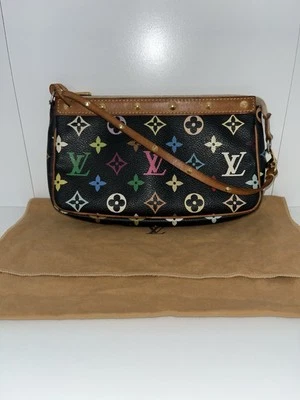 Bolso de hombro pequeño Louis Vuitton Takashi Murakami negro multicolor Foto 1 de 4