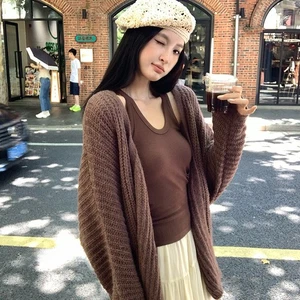 Autumn New Korean Hollow Knitted Cardigan Sunscreen Blouse Womens Casual Coats - Picture 1 of 18