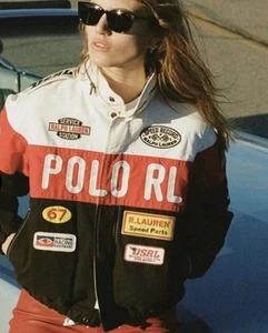£495 Polo Ralph Lauren Racing Jacket Equipment F1 Nascar Bella Hadid Bomber M - Picture 1 of 18