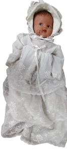 Vintage Pedigree Baby Doll 1940's Composition Doll For Restoration + Lace Dress - Picture 1 of 24