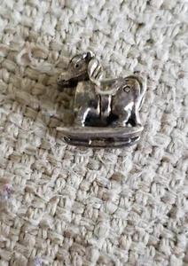 RETIRED SIGNED CHAMILIA 925 STERLING HEAVY ROCKING HORSE CHARM - Picture 1 of 7
