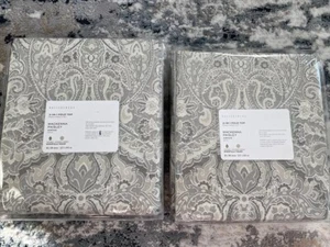 2 Pottery Barn Gray Mackenna Paisley Printed Curtain 50” x 96”, 1 Panel - Picture 1 of 5