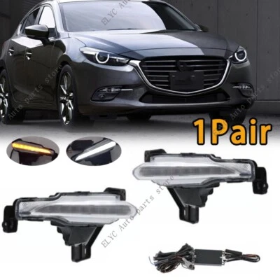 Pair LED Daytime Running Light Fog Lamp Driving Light For Mazda 3 Axela 2017 - Image 1 of 4