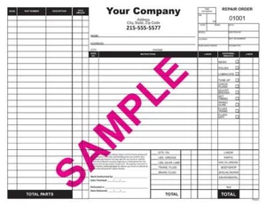 100 Automotive Repair Custom Invoices, Work Orders 2 Part / 8.5 x 11 TMG002 - Picture 1 of 1