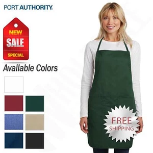 Port Authority Full Length Apron 2 Patch Pockets Pen Pocket A520 - Picture 1 of 10