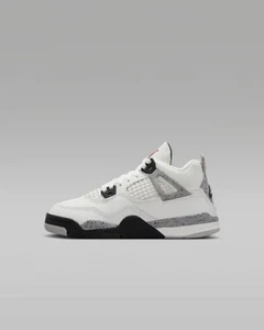 Nike Air Jordan Retro 4 IV Cement Grey 2025 OG White Preschool PS IB4388-100 - Picture 1 of 16