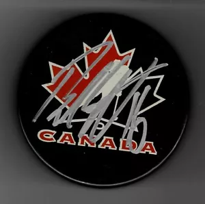 Brandon Sutter Signed Team Canada Hockey Puck Vancouver Canucks Silver - Picture 1 of 1