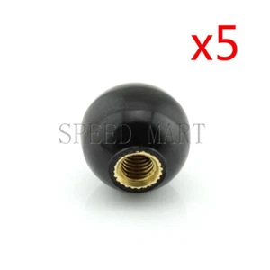 Perilla de tuercas de sujeción de cabeza con forma de bola de rosca de plástico negro M6x16 mm 5 piezas - Imagen 1 de 4