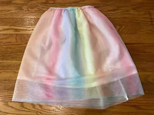 H&M Smocked Rainbow Stripe Skirt Girls Size 6 Pull On - Picture 1 of 6