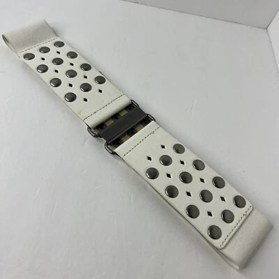 Womens Belt Waistband Stretch Elastic Wide Waist Ladies Metal Studs Buckle - Image 1 of 4