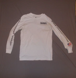Hyper Space Shirt Mens Small White Long Sleeve Nasa Space Rocket graphic back - Picture 1 of 6
