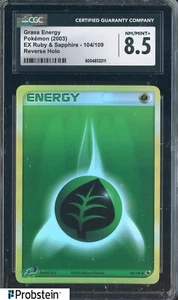 2003 Pokemon EX Ruby & Sapphire #104/109 Grass Energy CGC 8.5 NM-MT+ - Picture 1 of 2