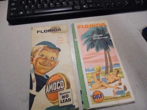 2 FLORIDA STRASSENKARTEN 1957AMOCO NIE ENTFALTET 1960er ORDENTLICH ENTFALTET GUTE FORM - Bild 1 von 4