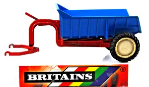 1960* Britains 1:32 Farm 9629 Light BLUE SHAWNEE POOLE REAR DUMP Trailer TRACTOR - Picture 1 of 23