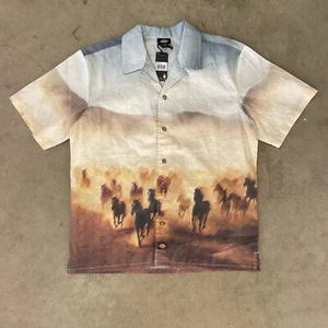 Dickies Button Up Shirt Horses Western Size M BRAND NEW WITH TAGS - Imagen 1 de 7