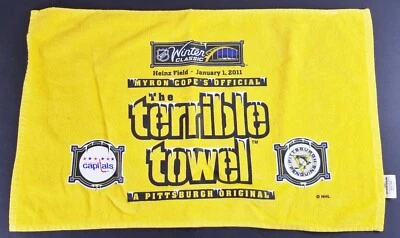 Myron Cope's Terrible Towel NHL Pittsburgh Penguins Winter Classic 2011 Preowned - Image 1 of 4