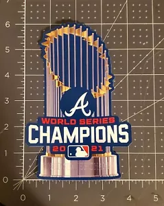 2021 World Series Atlanta Braves Trophy Champions Vinyl Sticker 6"x4.25" - Picture 1 of 1