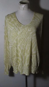 MARC BOUWER Golden Tan 100% Nylon Long Sleeve Top Size S - Picture 1 of 6