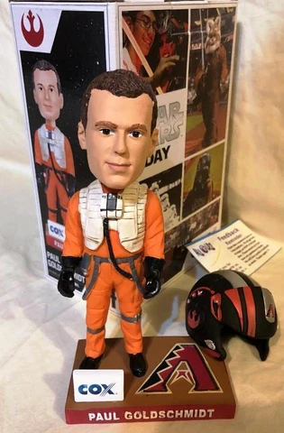 2017 AZ DIAMONDBACKS PAUL GOLDSCHMIDT "X-WING PILOT" STAR WARS SGA BOBBLEHEAD Cover
