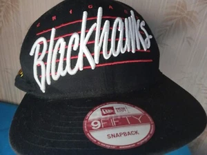 Rare Blackhawks Ball Cap New Era 9Fifty Black Snapback Hat NHL - Bild 1 von 11