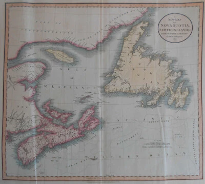 1807 Large Antique Map Chart John Cary Newfoundland Nova Scotia PEI - Image 1 of 4