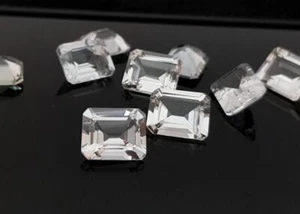 White Topaz Octagon Faceted Cut 5x7mm To 12x16mm Natural Loose Gemstone - Imagen 1 de 5