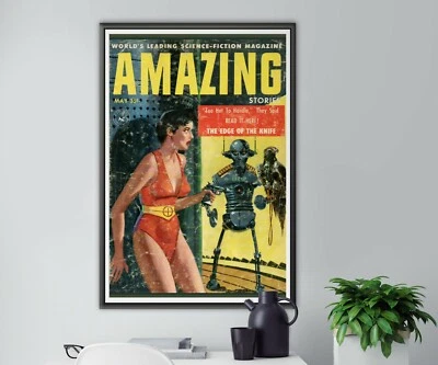 1957 Science Fiction Book POSTER! (up to 24" x 36") - Robot Falconer - SciFi - Image 1 of 4