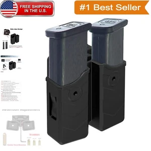 Durable Adjustable Double Magazine Holder for 9mm/.40 - Polymer Clip-on Design - Picture 1 of 9