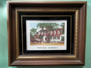  Raleigh Tavern Williamsburg VA Vintage Small Framed Print 6 1/2" w  x 5" 1/4h  - Picture 1 of 3
