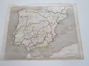 1806 CADELL AND DAVIES ATLAS MAPPA, "SPAGNA E PORTOGALLO" - Foto 1 di 3