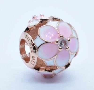 Auténtico Pandora Oro Rosa Flor Dije con Circonita Circonita Transparente #51 Foto 1 de 4