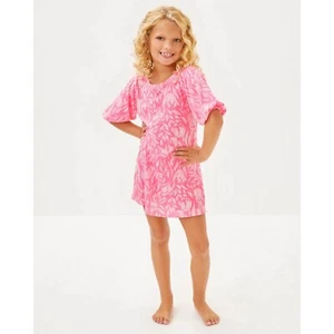 Lilly Pulitzer Girls Mini Mercer Dress Floral Bubble Sleeve M 6-7 Years 278665 - Picture 1 of 12
