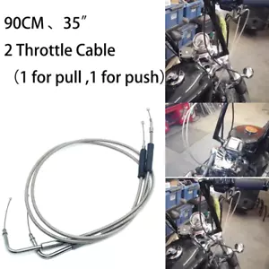 90CM Stainless Steel Throttle Cable For Harley Sportster XL883 XL1200 2002-2014 - Picture 1 of 13