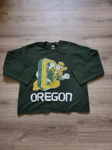 Gildan Oregon Ducks Donald Duck Crop Top Crewneck Sweater Womens Medium - Picture 1 of 5